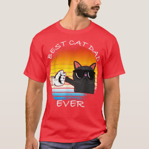 Mens Vintag Cat Best Cat Vater Retro Cat Meow T-Shirt