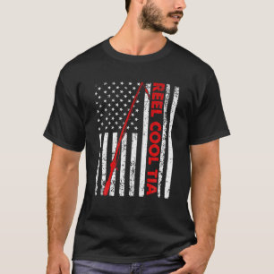 Mens Vintag Flag American Reel Cool Step Vater Fat T-Shirt