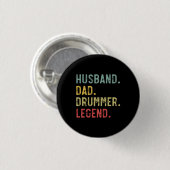 Mens Vintag Gift Shirt Husband Vater Drummer Legen Button (Vorne & Hinten)