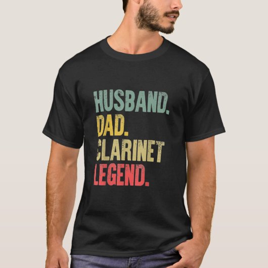 Mens Vintag Gift T - Shirt Husband Vater Clarinet (Vorderseite)