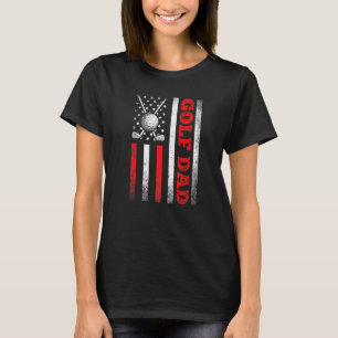 Mens Vintag Golf Vater American Flag Sport Vatersc T-Shirt