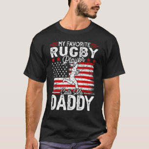 Mens Vintag Mein Lieblings-Rugby-Player ruft Vater T-Shirt