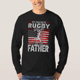Mens Vintag mein Lieblings-Rugby-Spieler ruft mich T-Shirt