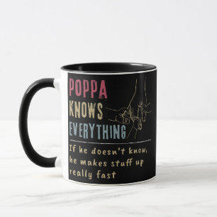 Mens Vintag Poppa weiß alles, was Hand hält Tasse