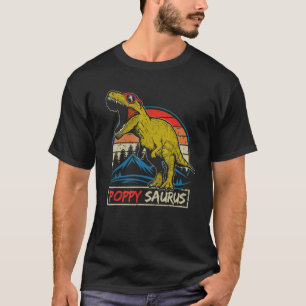 Mens Vintag Poppy Saurus Rex Dinosaur Happy Fathe T-Shirt