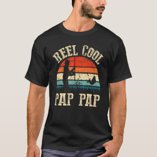 Mens Vintag Reel Cool Pap Pap Fish Vater Fischen T-Shirt