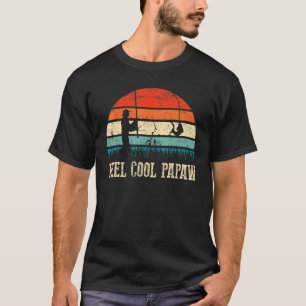 Mens Vintag Reel Cool Papaw Fish Angeln Funny Fris T-Shirt