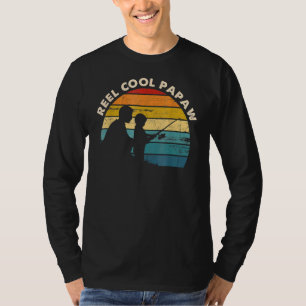 Mens Vintag Reel Cool Papaw Fishing Vatertag T-Shirt