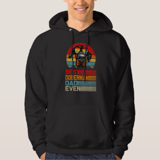 Mens Vintag Retro Best Doberman Vater Ever Fathers Hoodie