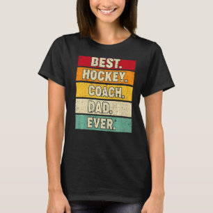 Mens Vintag Retro Best Hockey Coach Vater Fath T-Shirt