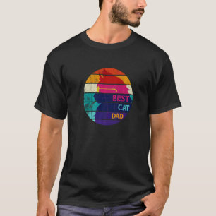 Mens Vintag Retro Beste Katze Vater Vatertag Katze T-Shirt