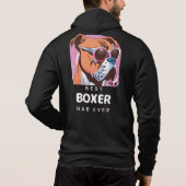 Mens Vintag Retro Boxer Dog Lover Vater Hoodie (Rückseite)