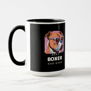 Mens Vintag Retro Boxer Dog Lover Vater Tasse