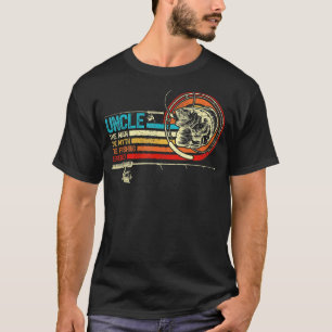 Mens Vintag Retro Fishing Onkel Vatertag T-Shirt