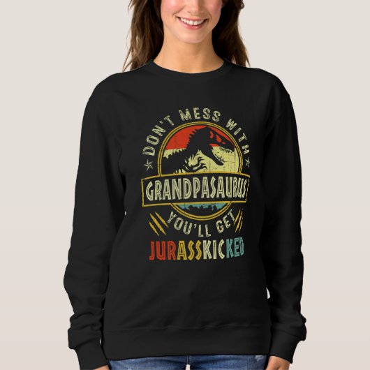 Mens Vintag Retro Grandpasaurus Dinosaurier Rex Fa Sweatshirt (Vorderseite)