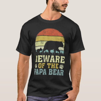 Mens Vintag Retro Vorsicht vor Papa Bärenvater' T-Shirt