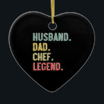 Mens Vintag Shirt Husband Vater Koch Legend Retro Keramik Ornament<br><div class="desc">Männer Vintages Shirt Ehemann Vater Koch Legend Retro Koch,  Papa, Kochen, Backwaren, Konditorei, Vater, lustig, Väter Tag, Geschenk, Koch, Küche, niedlich, Feinschmecker, Mem, Backen, Restaurant, Grillen, kulinarisch, Spaß, Geschenke</div>