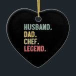 Mens Vintag Shirt Husband Vater Koch Legend Retro Keramik Ornament<br><div class="desc">Männer Vintages Shirt Ehemann Vater Koch Legend Retro Koch,  Papa, Kochen, Backwaren, Konditorei, Vater, lustig, Väter Tag, Geschenk, Koch, Küche, niedlich, Feinschmecker, Mem, Backen, Restaurant, Grillen, kulinarisch, Spaß, Geschenke</div>