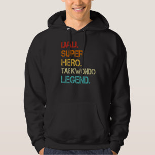 Mens Vintag Style Vater Hero Taekwondo Legend Fath Hoodie