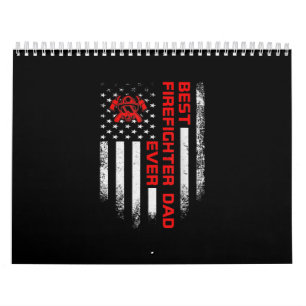Mens Vintag USA American Flag Best Firefighter Kalender