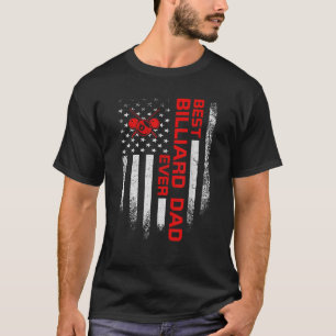 Mens Vintag USA Amerikanische Flagge Best Billiard T-Shirt
