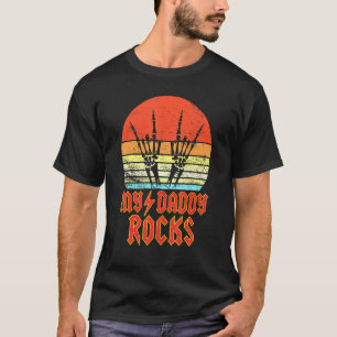 Mens Vintag Vater Rocks Heavy Metal Rock Fathers D T-Shirt