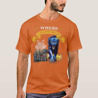 Mens Vintage American Biker CMJ Panther Graphic  T-Shirt