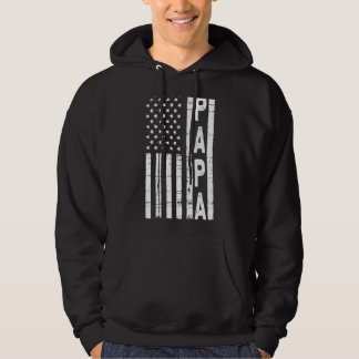 Mens Vintage amerikanische Flagge Papa für Vater Hoodie