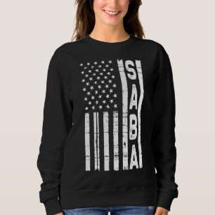 Mens Vintage amerikanische Flagge Saba für Vater Sweatshirt
