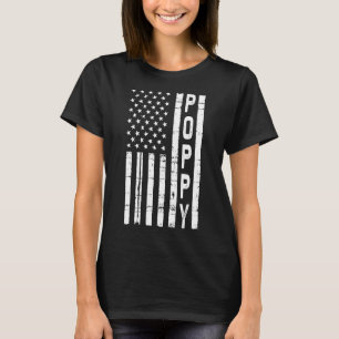 Mens Vintage Merica-Fahne Mohn für Fathe T-Shirt