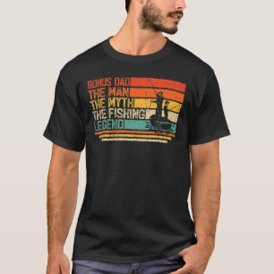 Mens Vintager Bonus Vater Der Mensch Myth Fishing  T-Shirt