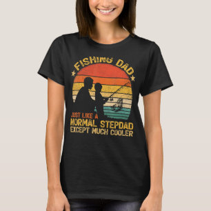 Mens Vintager Fischen Vater wie eine normale Stepd T-Shirt