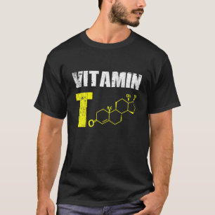 Mens Vitamin T Testosteron Bodybuilding Gym Fitnes T-Shirt