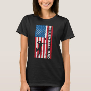 Mens Volleyball Vater for Men USA American Flag Vo T-Shirt