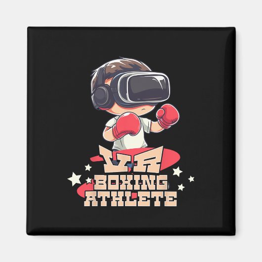 Mens Vr Boxing Athlete Virtual Reality Gamer Graph Magnet (Vorne)