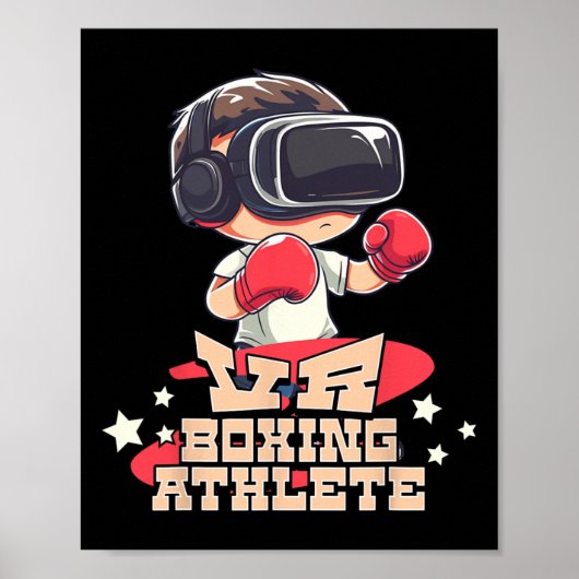 Mens Vr Boxing Athlete Virtual Reality Gamer Graph Poster (Vorne)