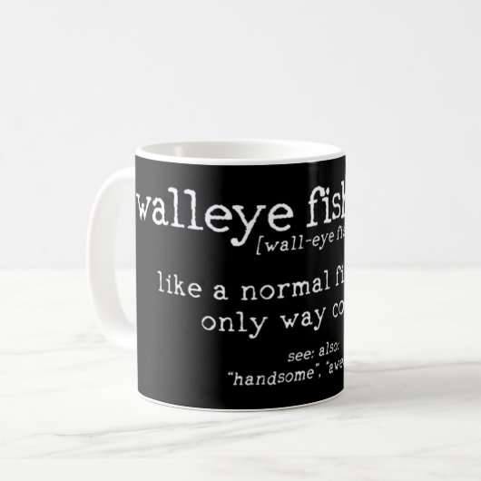 Mens Walleye Fisherman Definition Funny Quote Fish Kaffeetasse (Vorderseite Links)