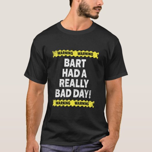 Mens Warning Bart hatte eine wirklich schlechte Ta T-Shirt (Vorderseite)