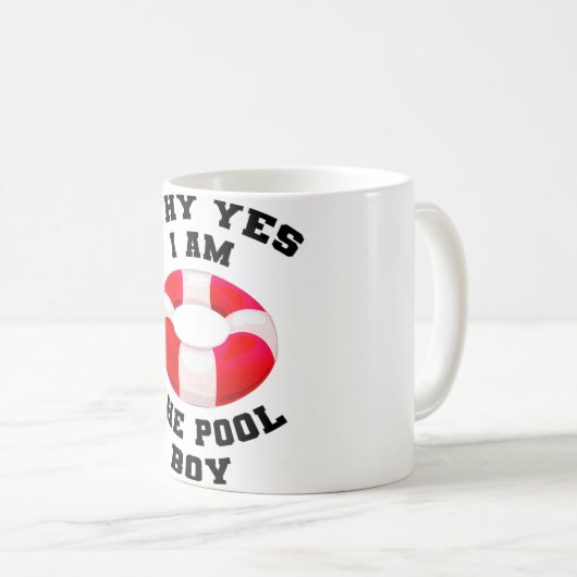 Mens Warum ja, ich bin der Pool Boy Funny schwimme Kaffeetasse (VorderseiteRechts)