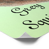 Mens Watercolor Wildlife Grau Eichhörnchen Beobach Poster (Ecke)