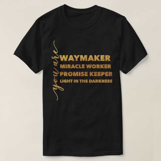Mens Waymaker Miracle Worker Promise Keeper Light T-Shirt (Design vorne)