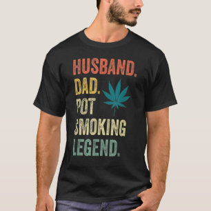 Mens Weed Vater Stoner Husband Pot Smoker Hu T-Shirt