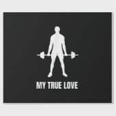 Mens Weightlifter Barbell Training Outfit Geschenkpapier (Flach)