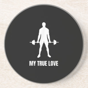 Mens Weightlifter Barbell Training Outfit Getränkeuntersetzer
