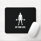 Mens Weightlifter Barbell Training Outfit Mousepad (Mit Mouse)