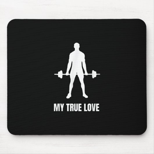 Mens Weightlifter Barbell Training Outfit Mousepad (Vorne)