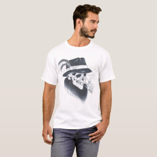 Mens weißer alter Schädel T-Shirt