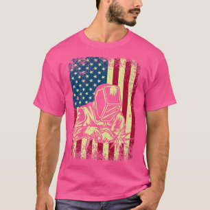 Mens Welder Distressed USA - Schweißen der amerika T-Shirt
