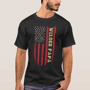 Mens Welder Papa Us Flag Vintag , Welder Vater, We T-Shirt