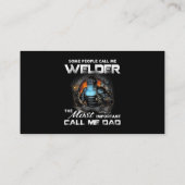 Mens Welder Vater der wichtigste nennt mich Vater Visitenkarte (Rückseite)